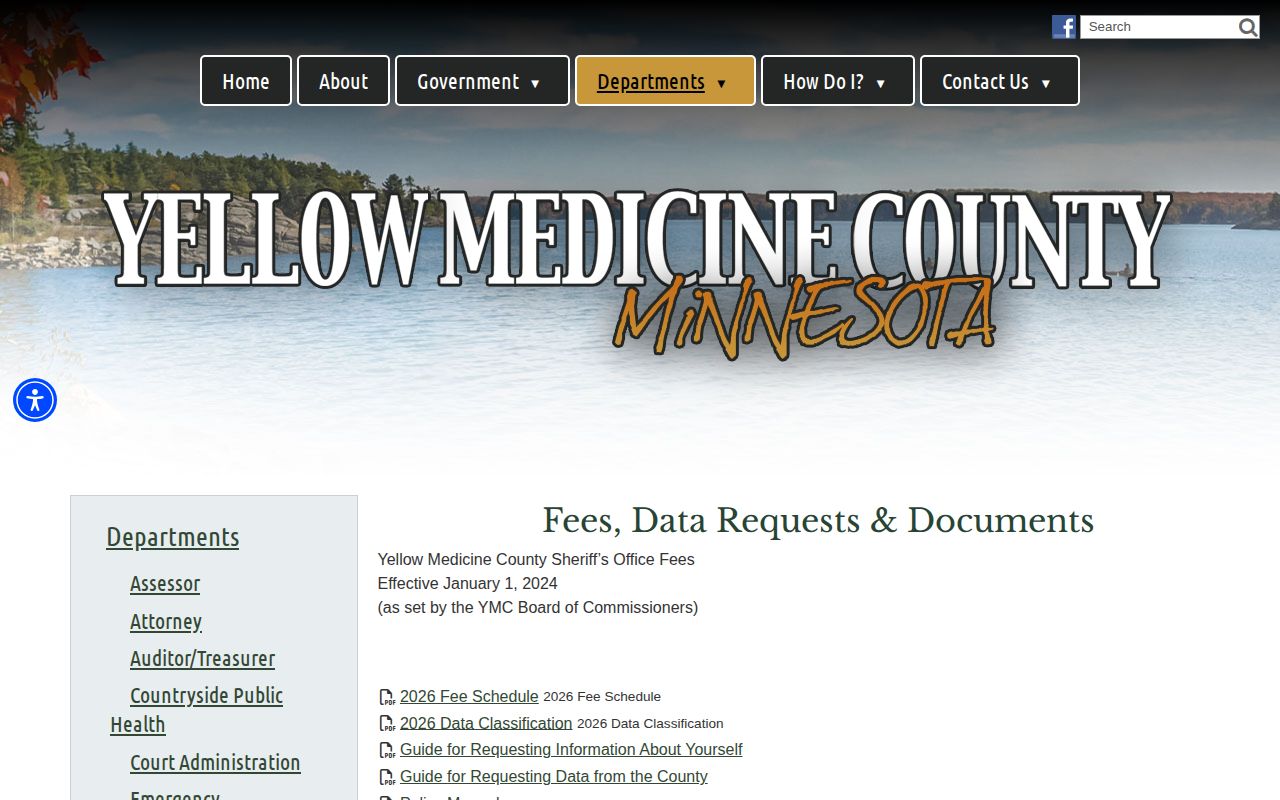 Yellow Medicine County Jail release record request documents