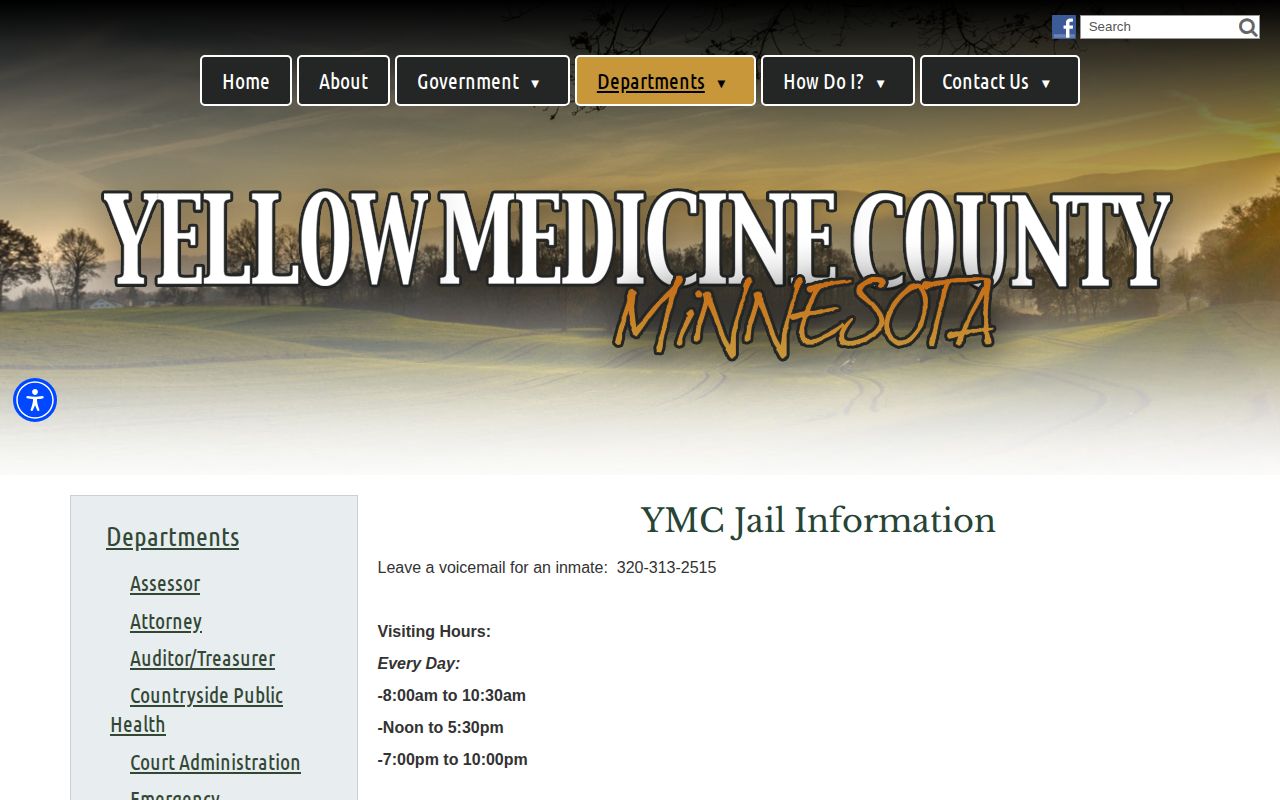 Official Yellow Medicine County Jail release information page